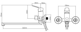 Смеситель для ванны с душем BOOU B8290-18F хром